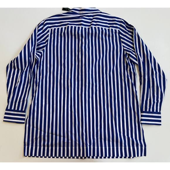 Lauren Ralph Lauren Women's Long Sleeve Blue White Stripe Shirt Size PL NWT - Picture 2 of 16